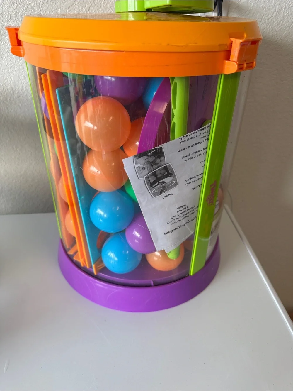 Bucket Bingo Kids Game - Colorful Orange, Purple & Green Play Set